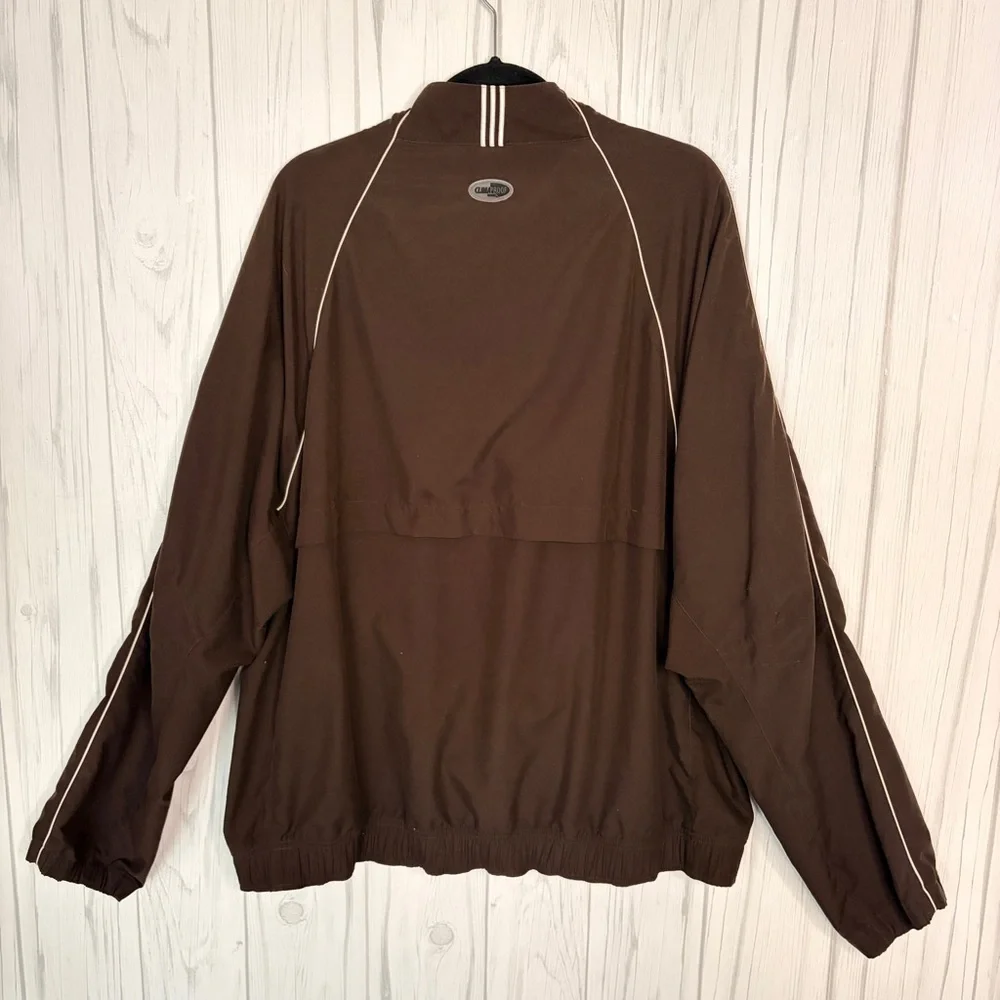 ADIDAS Men’s Y2K Dark Brown 1/4-Zip ClimaProof Windbreaker‎ Jacket, XL